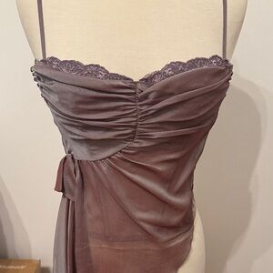 Lace Trimmed Bustier Camisole in lavender